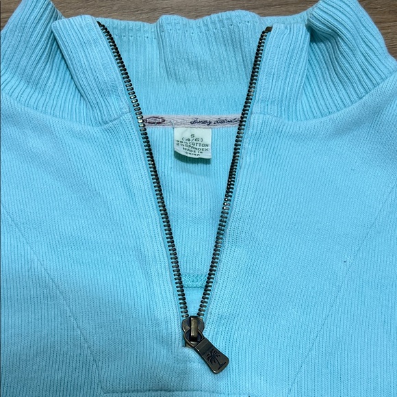 Tommy Bahama Light Blue Quarter Zip Cowl Neck Sweater - Picture 2 of 5